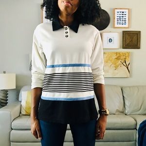 St. John Sport Three Button Preppy Oversized Top